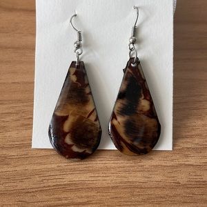 Tear Drop Brown and Tan earrings